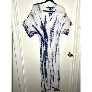Rima Long Smock Dress Shibori Empire Waist Cruise Wear Beachy Vacation One Size